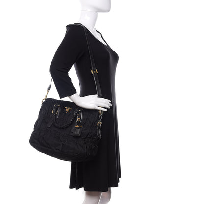 Prada Tessuto Nylon Gaufre Tote Black 2 of 10