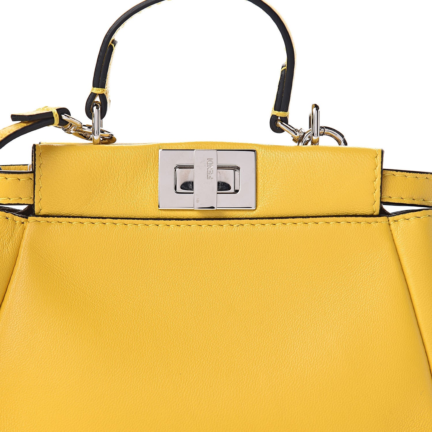 Fendi Shiny Nappa Micro Peekaboo Iconic Satchel Sunflower 11 of 11