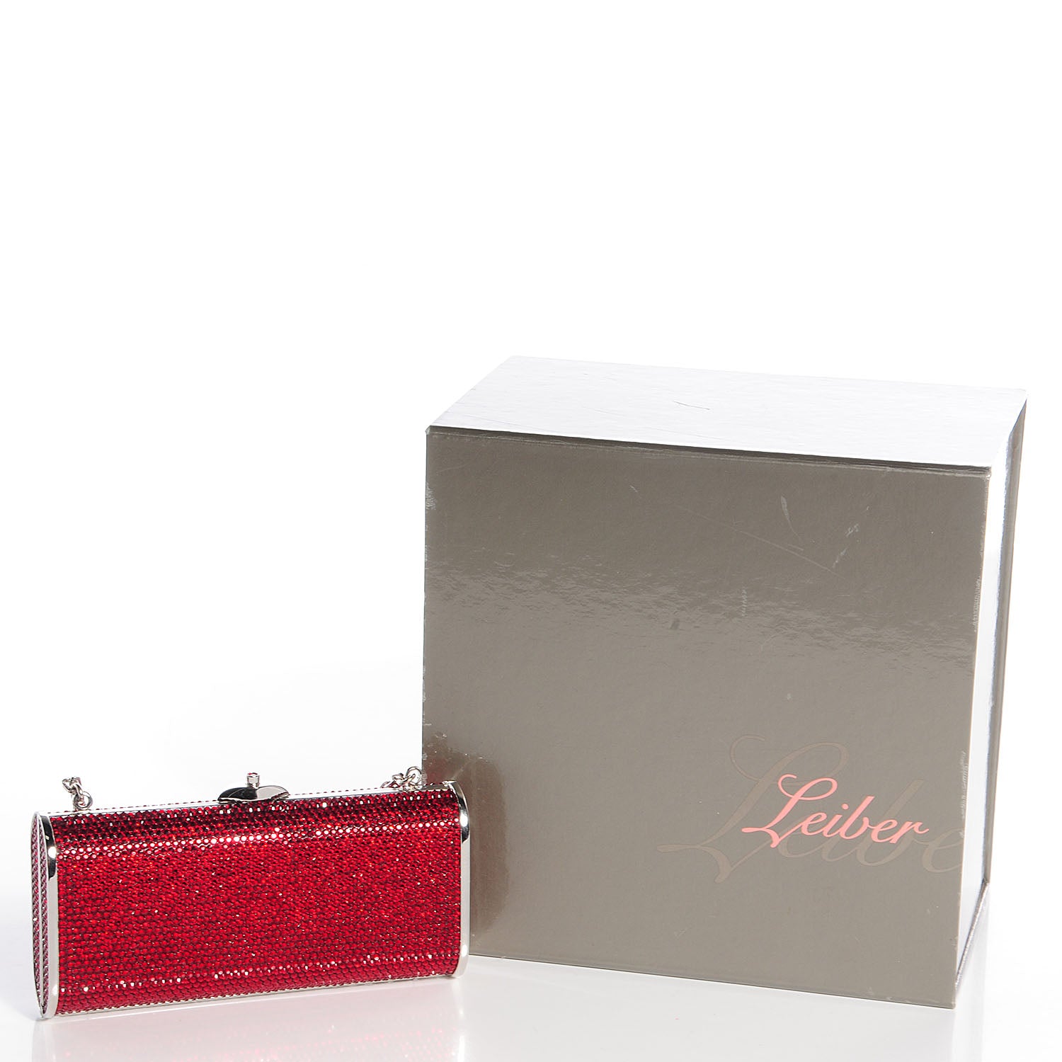 Judith Leiber Crystal Minaudiere Clutch Red 6 of 8
