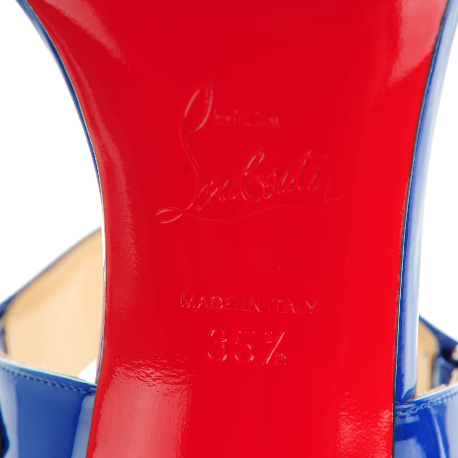 Christian Louboutin Patent Sova Heel 85 Sandals 35.5 Electric 6 of 7