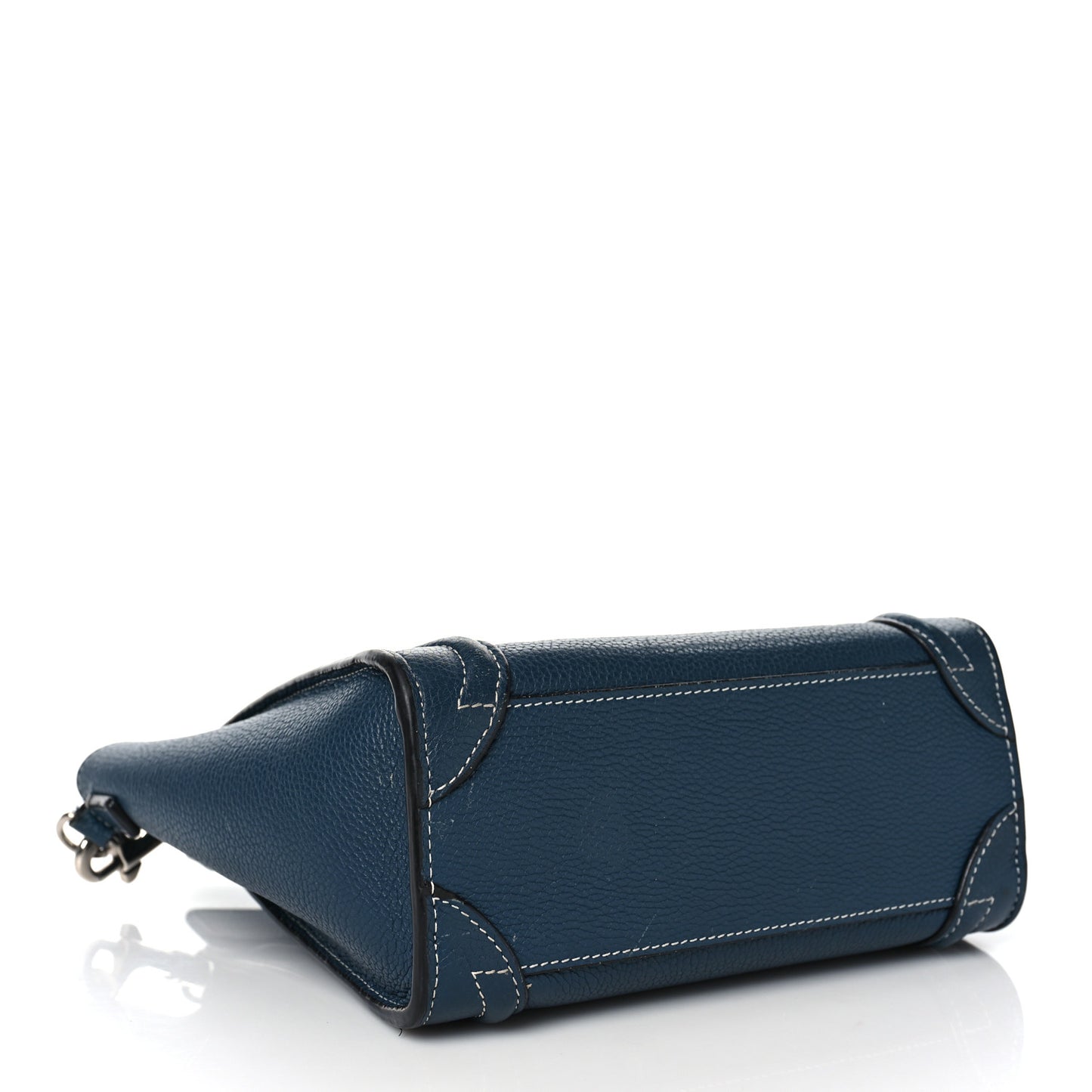 Drummed Calfskin Nano Luggage Petrol