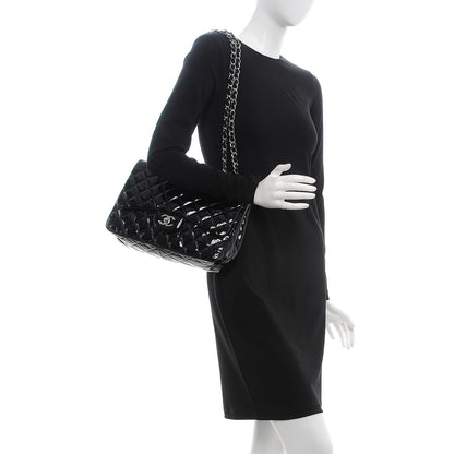 Chanel Patent Quilted Jumbo Single Flap Black 2 of 8