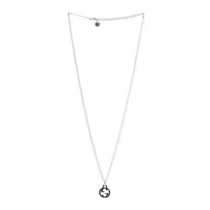 Gucci Sterling Silver Small Textured Interlocking G Pendant Necklace 3 of 4