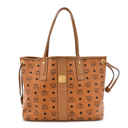 MCM Visetos Medium Liz Reversible Shopper Tote Cognac 1 of 27