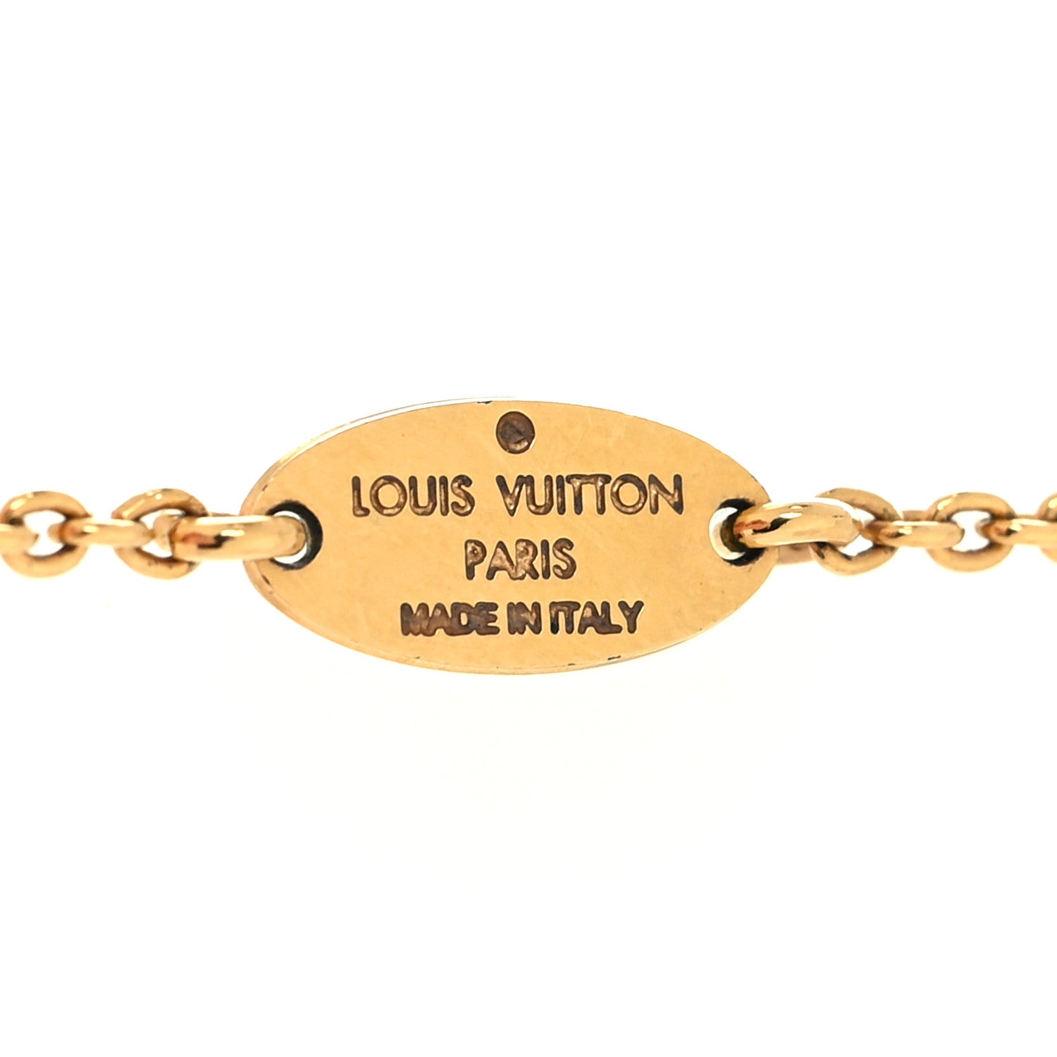 Louis Vuitton Brass Essential V Necklace Gold 5 of 6