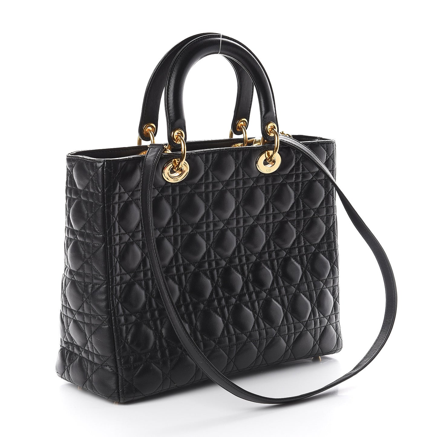 Lambskin Cannage Large Lady Dior Black