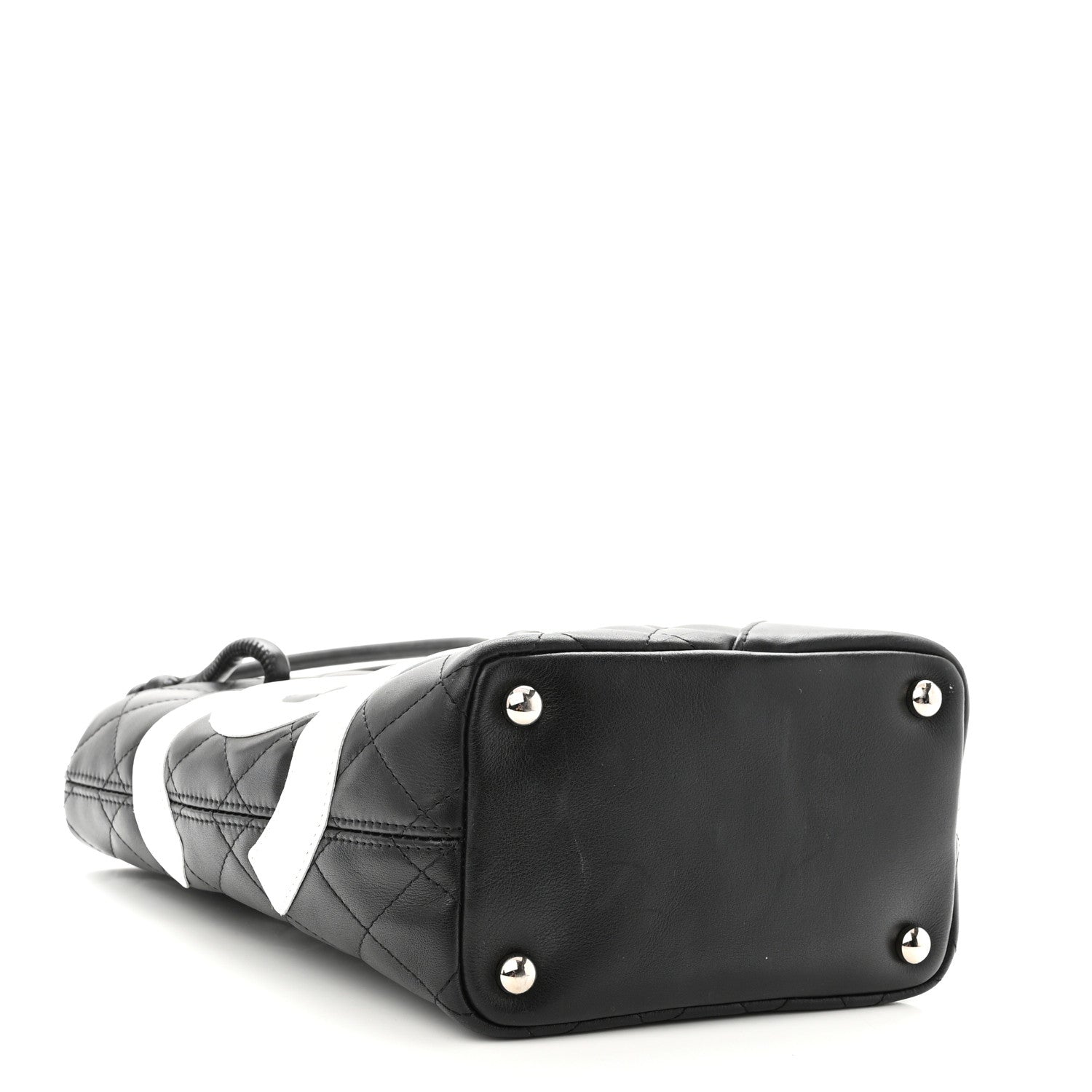 Chanel Calfskin Quilted Small Cambon Tote Black White 4 of 12