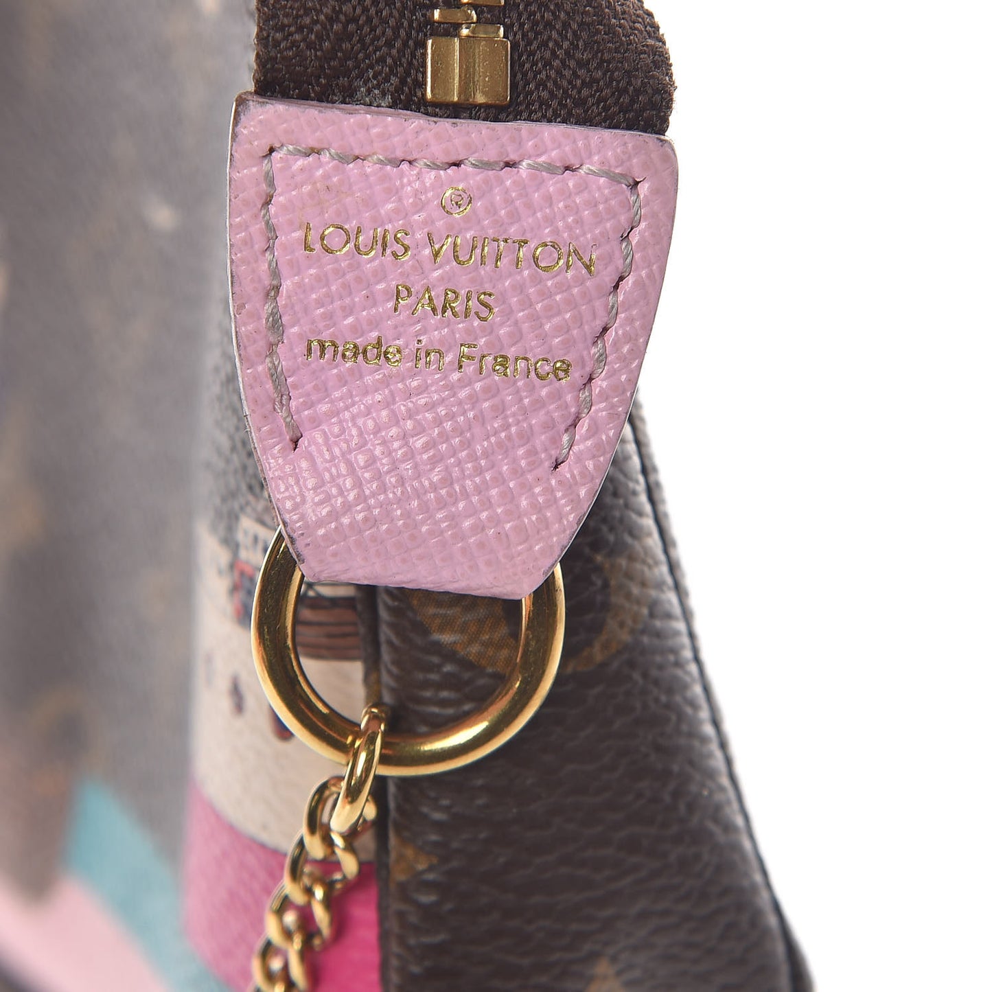 Monogram 2016 Christmas Animation Mini Pochette Accessories Rose Ballerine