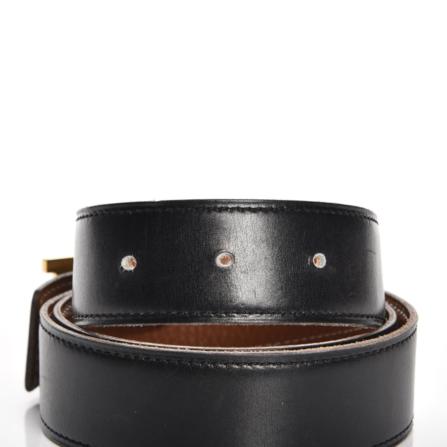 Hermes Box Togo 32mm H Belt 80 Black Gold 4 of 15