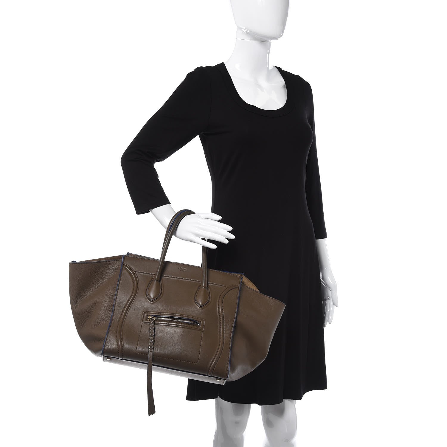 Celine Supple Calfskin Medium Phantom Luggage Grey Blue 2 of 12