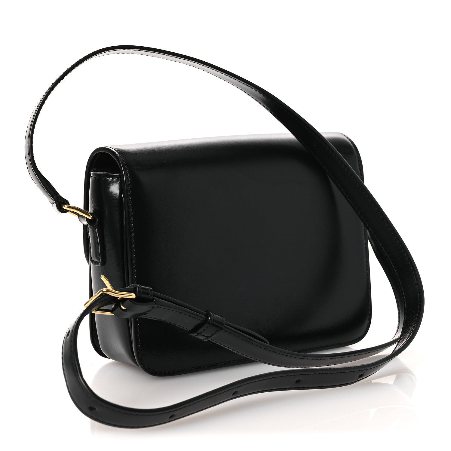 最終値下げ‼️CELINE ブラックレザーケース Celine Shiny Calfskin Teen Triomphe Black 1874285 – FASHIONPHILE