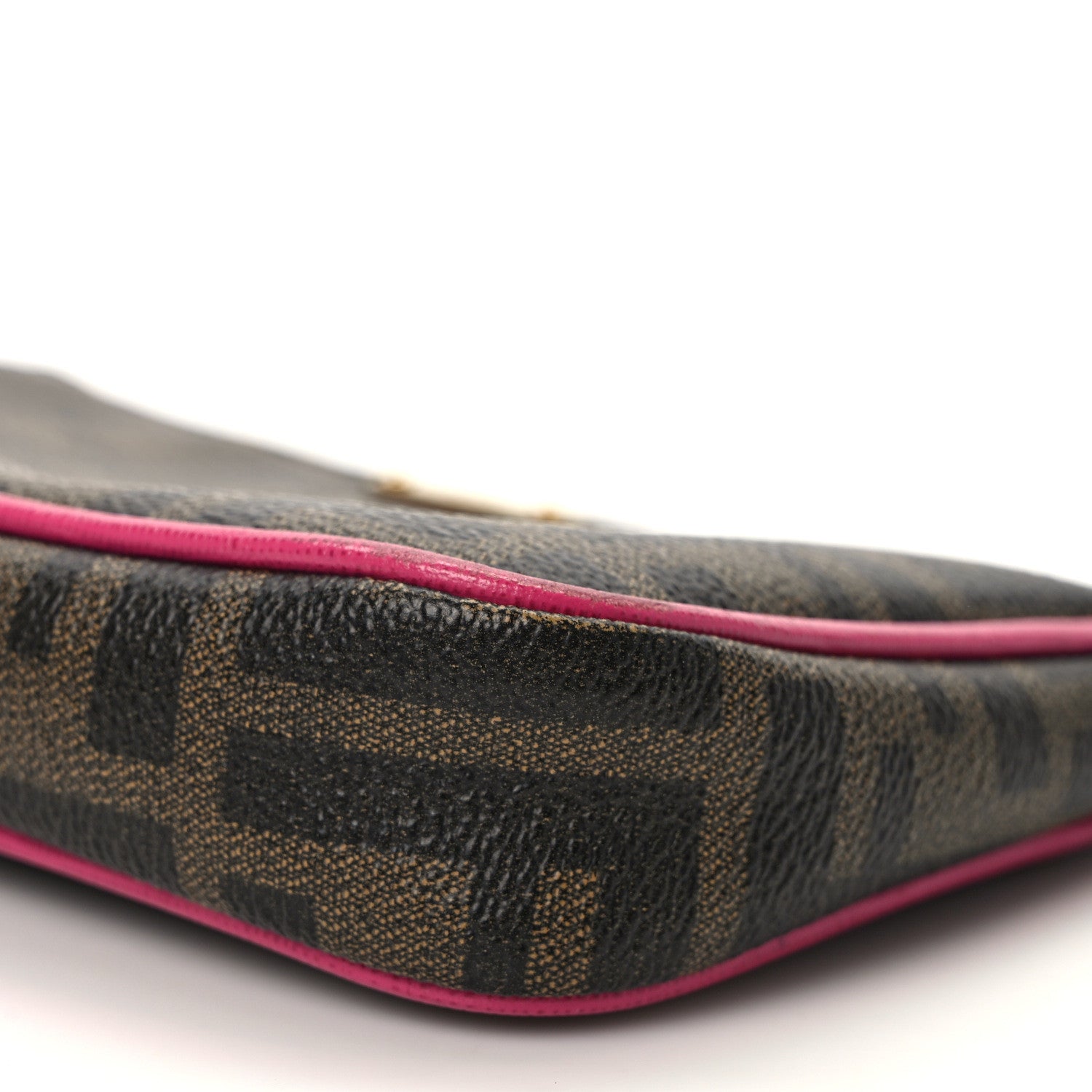 Fendi Zucca Spalmati Vitello Elite Pochette Tobacco Ciclamino 10 of 14