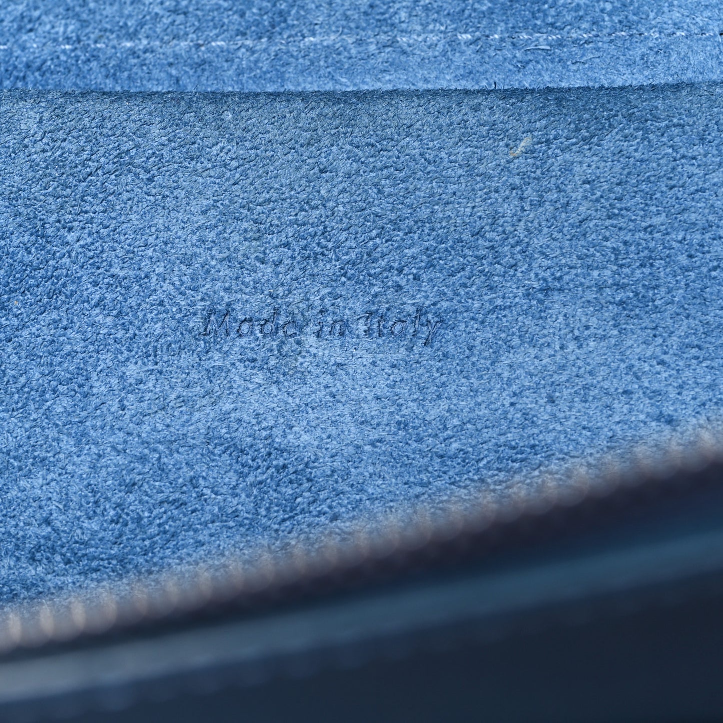 Grained Calfskin Mini Belt Bag Slate Blue