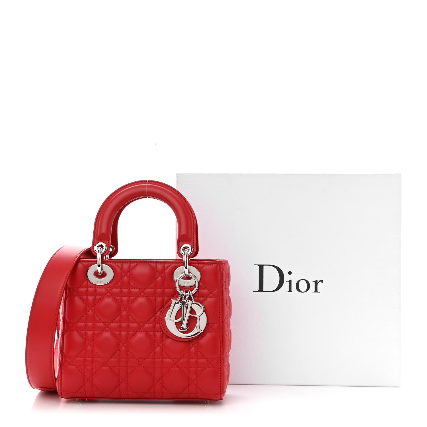Christian Dior Lambskin Cannage Small My ABCDior Lady Dior Red 11 of 11