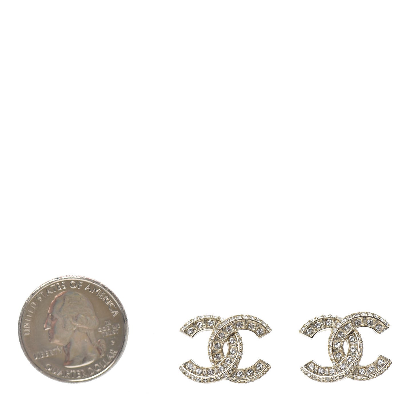 Crystal Timeless CC Earrings Light Gold