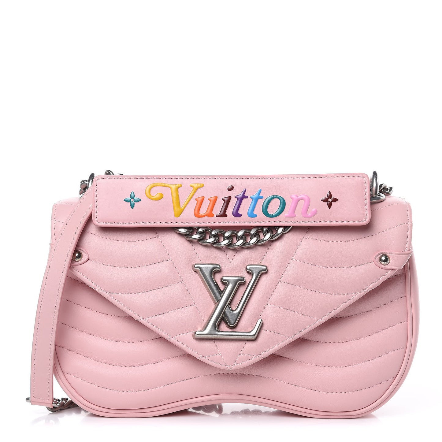 Calfskin New Wave Chain MM Smoothie Pink