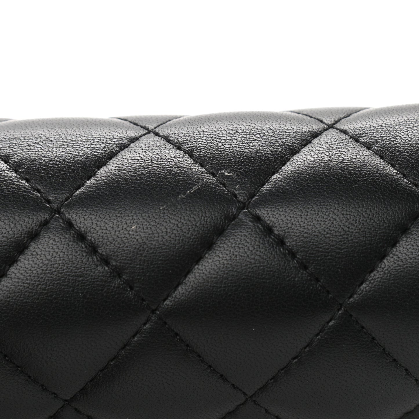 Lambskin Quilted Mini Square Flap Black
