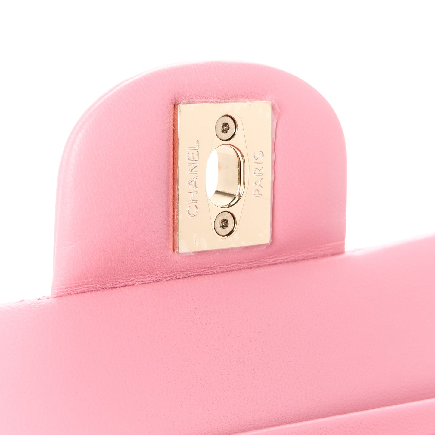 Lambskin Quilted Small Double Flap Pink