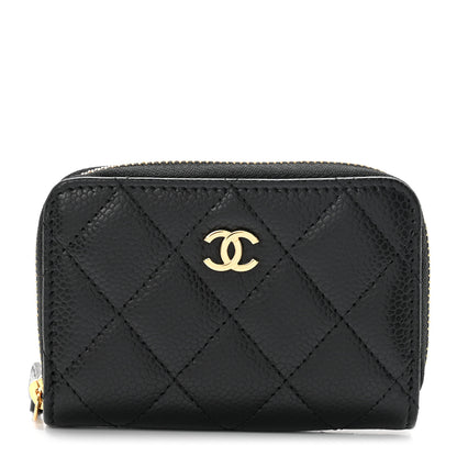 Chanel Caviar Quilted Zip Coin Purse Black 1 of 8