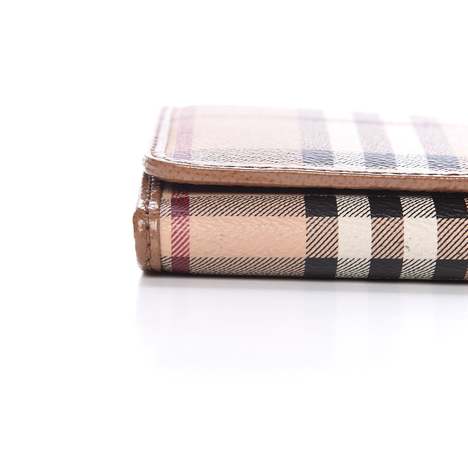 Burberry Patent Haymarket Check Penrose Continental Wallet Light Brown 13 of 13