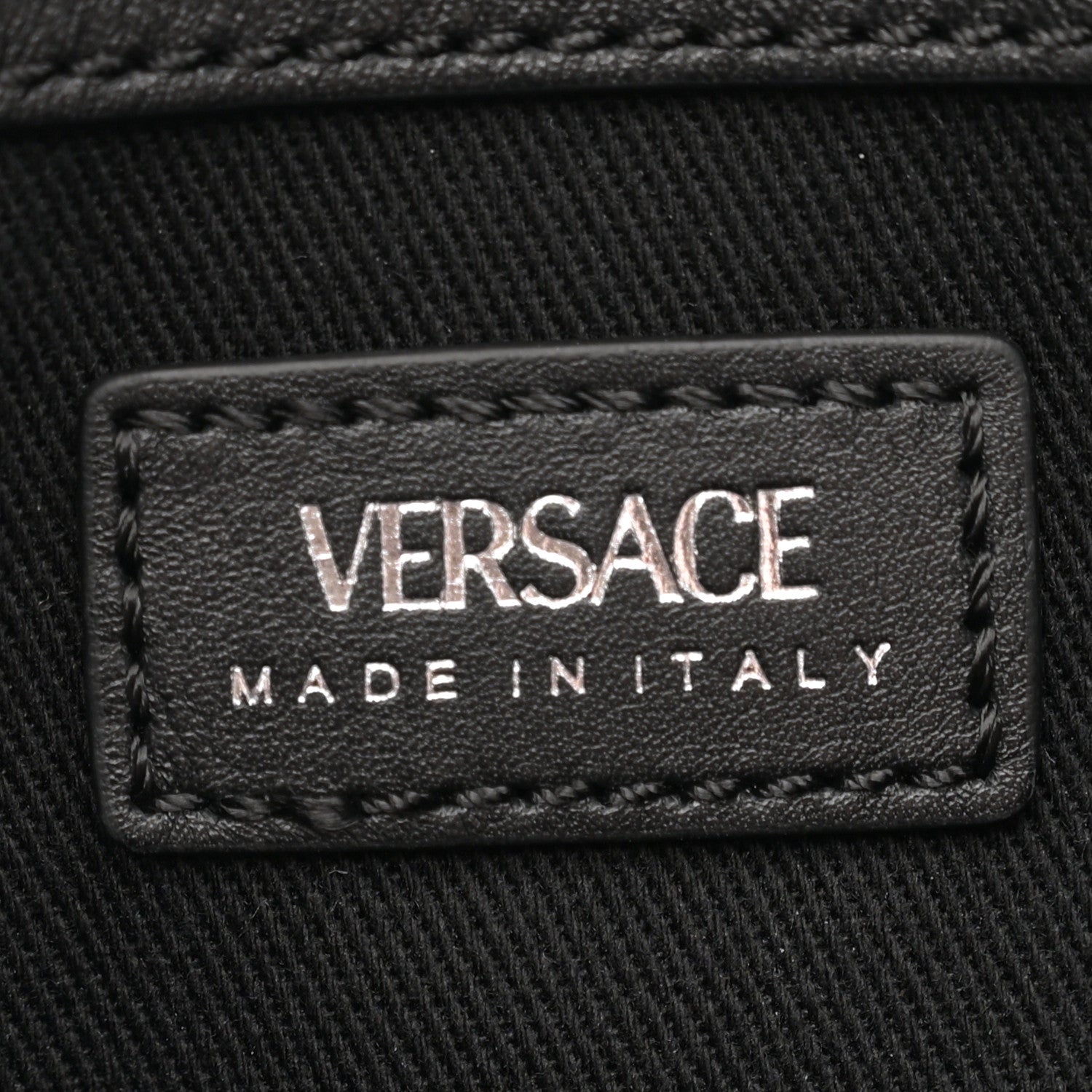 Versace Calfskin Studded Medium Repeat Zip Hobo Black 6 of 11