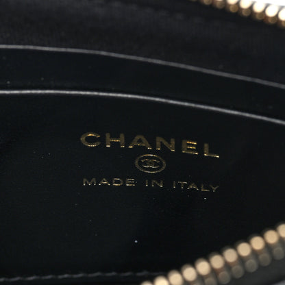 Chanel Shiny Crumbled Lambskin Quilted Round Small CC Hobo Black 6 of 10