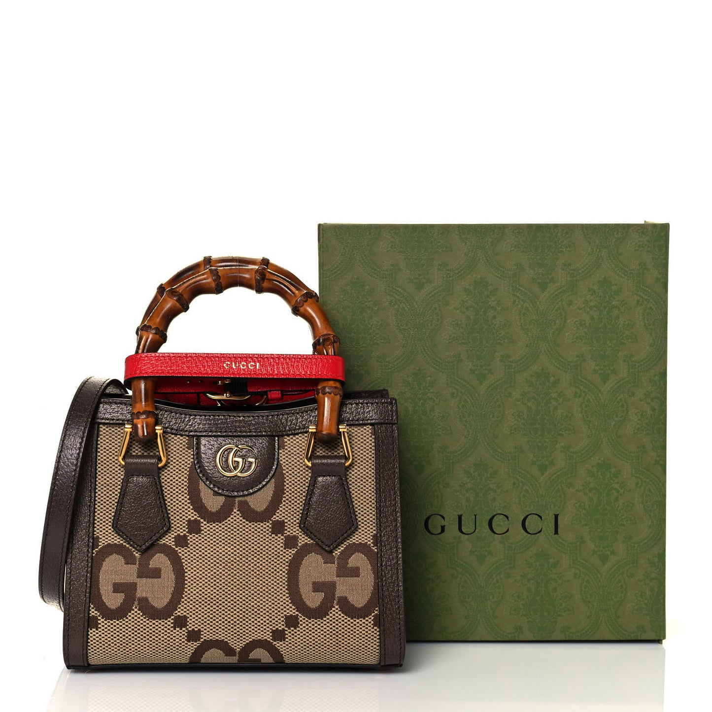 Monogram Jumbo GG Textured Dollar Calfskin Mini Diana Tote Bag Camel Ebony New Acero Pomegranate Red