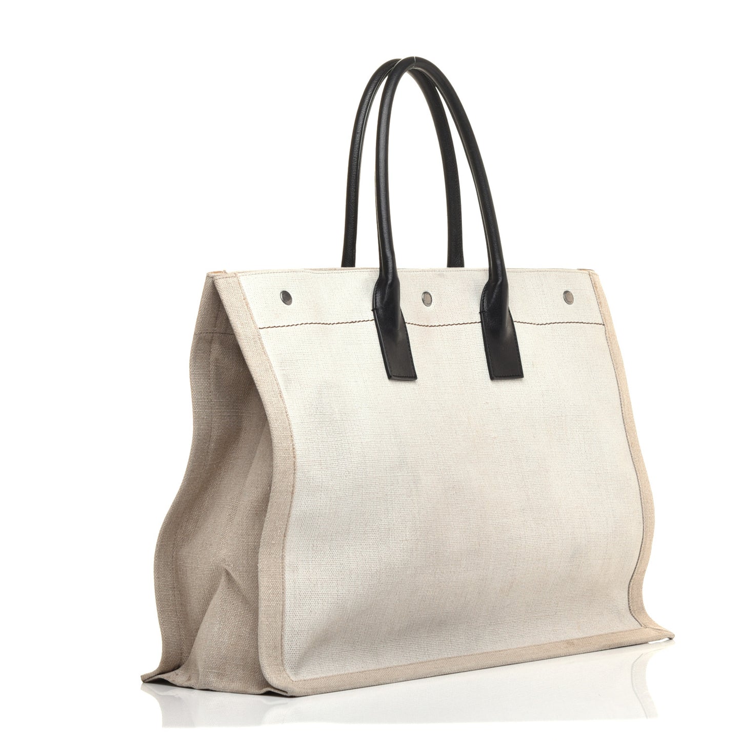 Linen Calfskin Rive Gauche Tote Optic White