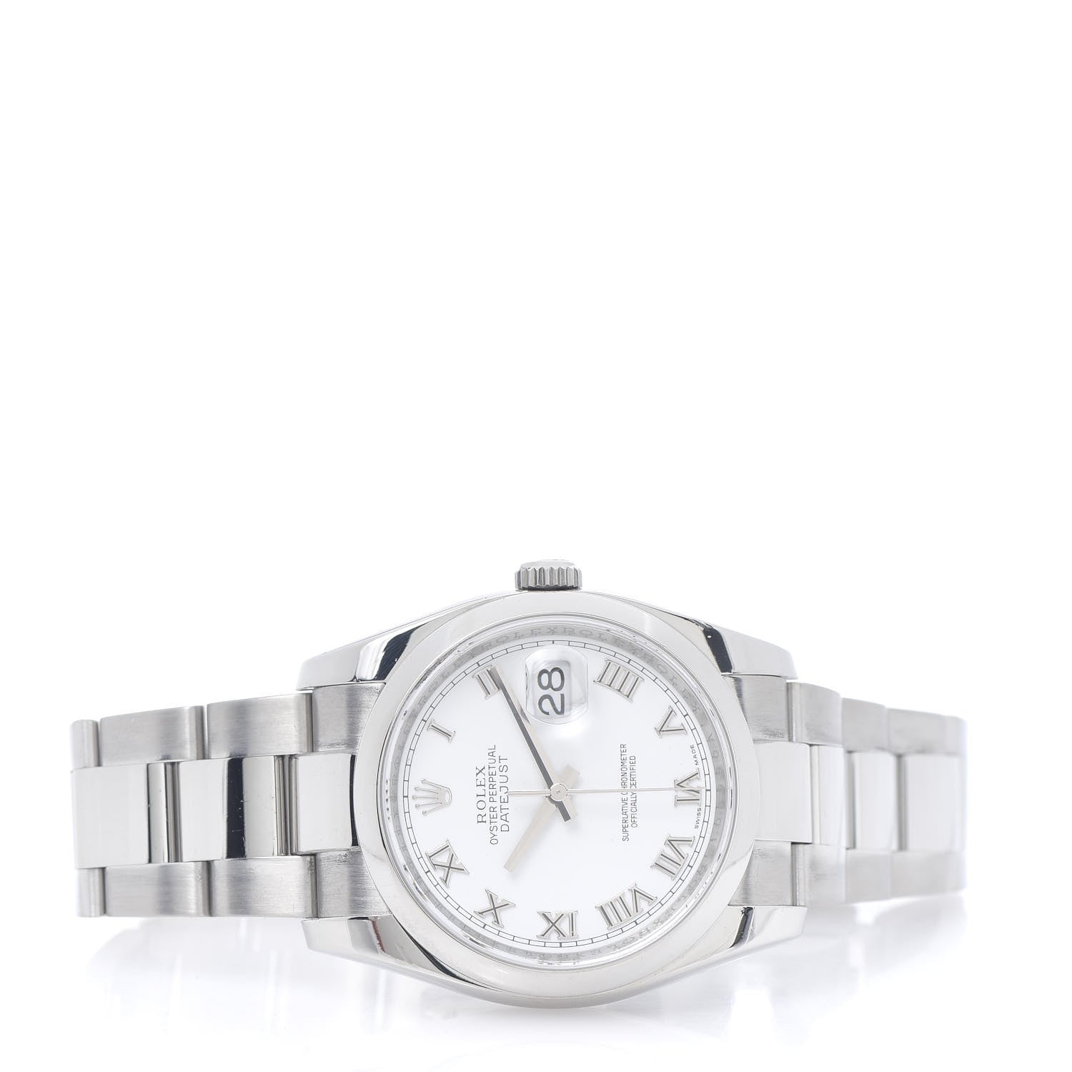 Rolex Stainless Steel 36mm Oyster Perpetual Datejust Watch White Roman 116200 3 of 6