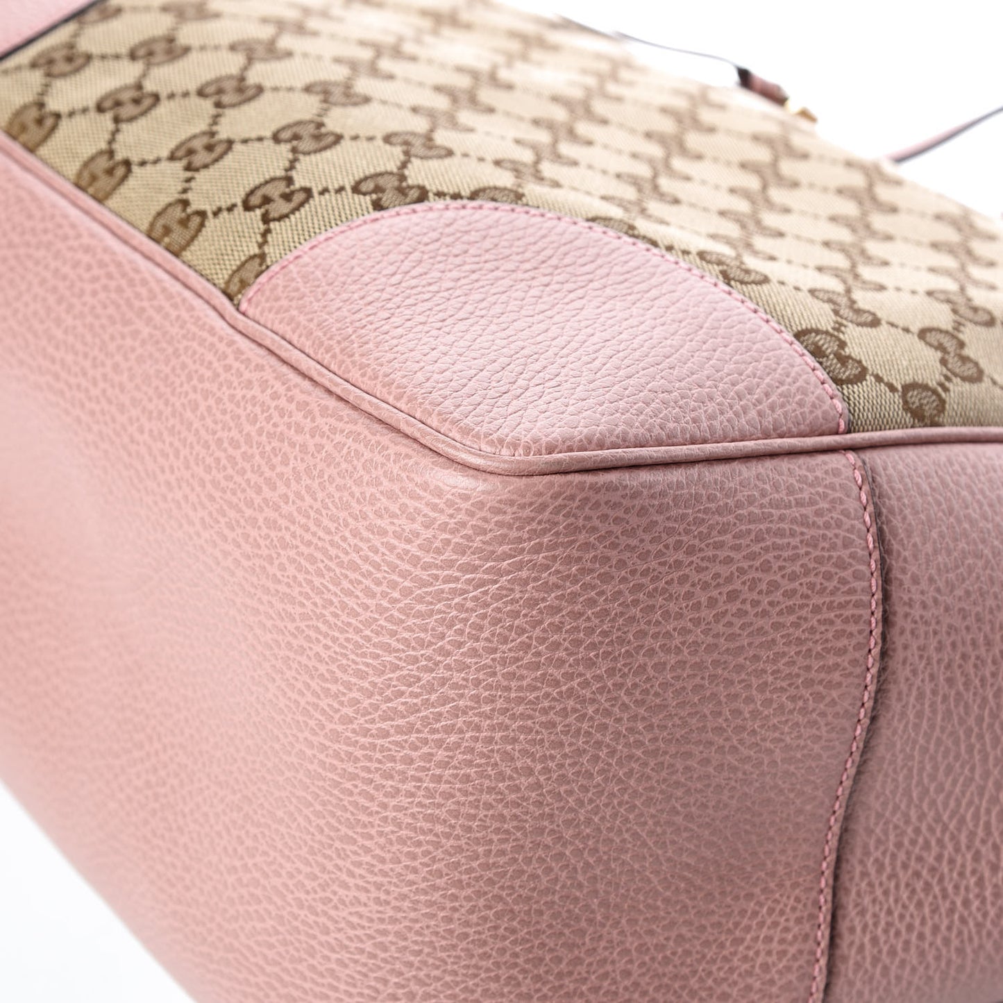 Monogram Bree Zippered Tote Beige Soft Pink