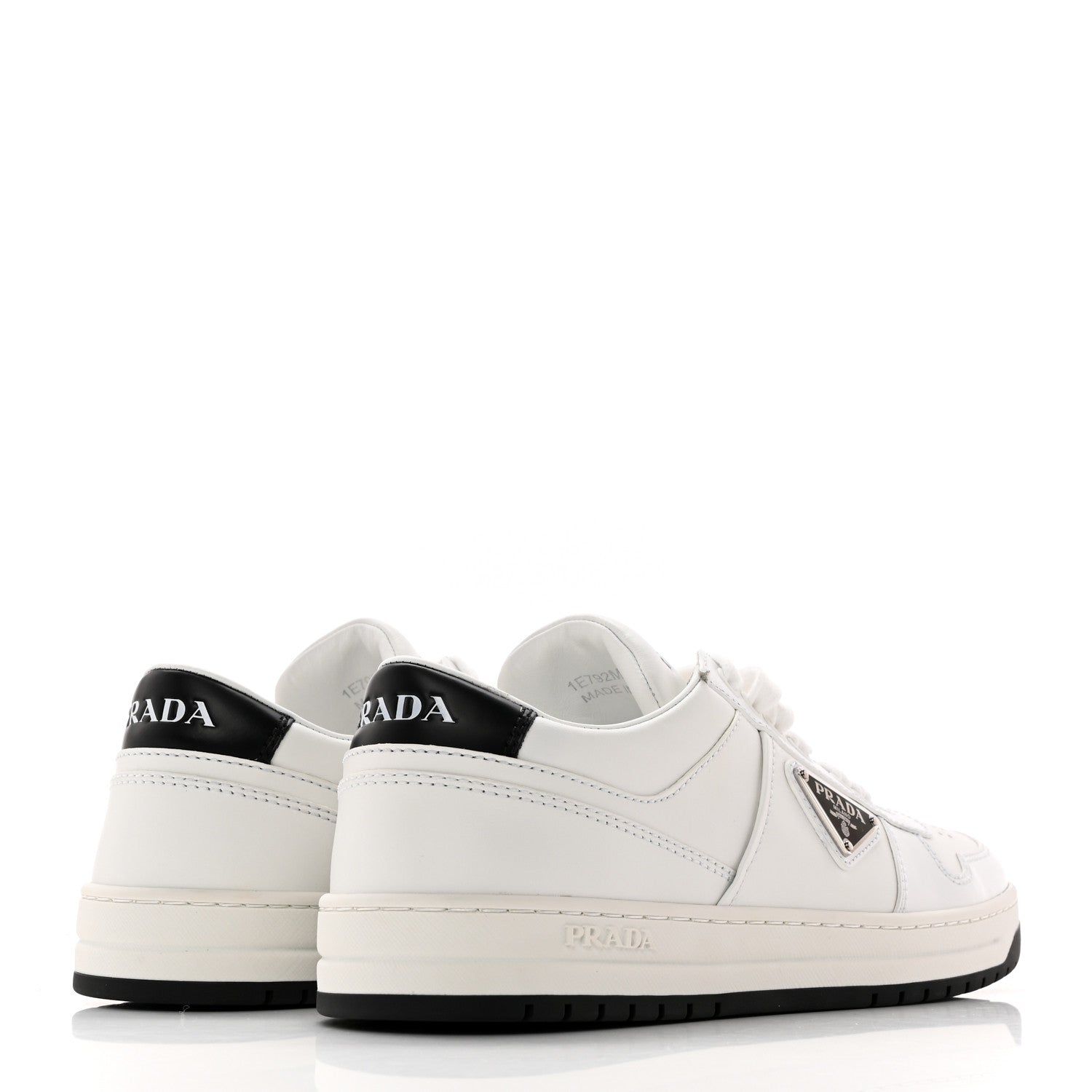 Prada Vitello Rois Triangle Womens Downtown Low Top 30mm Sneakers 39.5 White Black 4 of 10