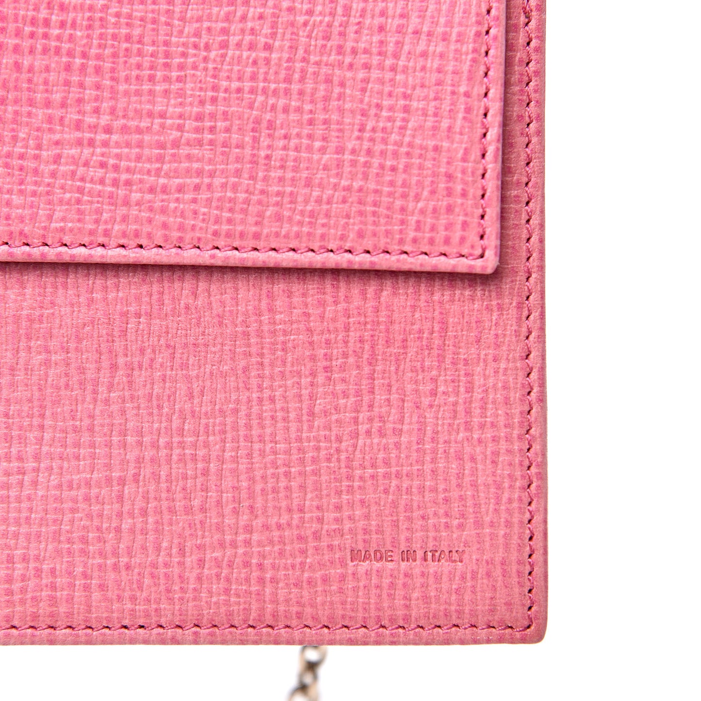 Zucca Spalmati Vitello Elite Chain Clutch Tobacco Fuxia Fragola