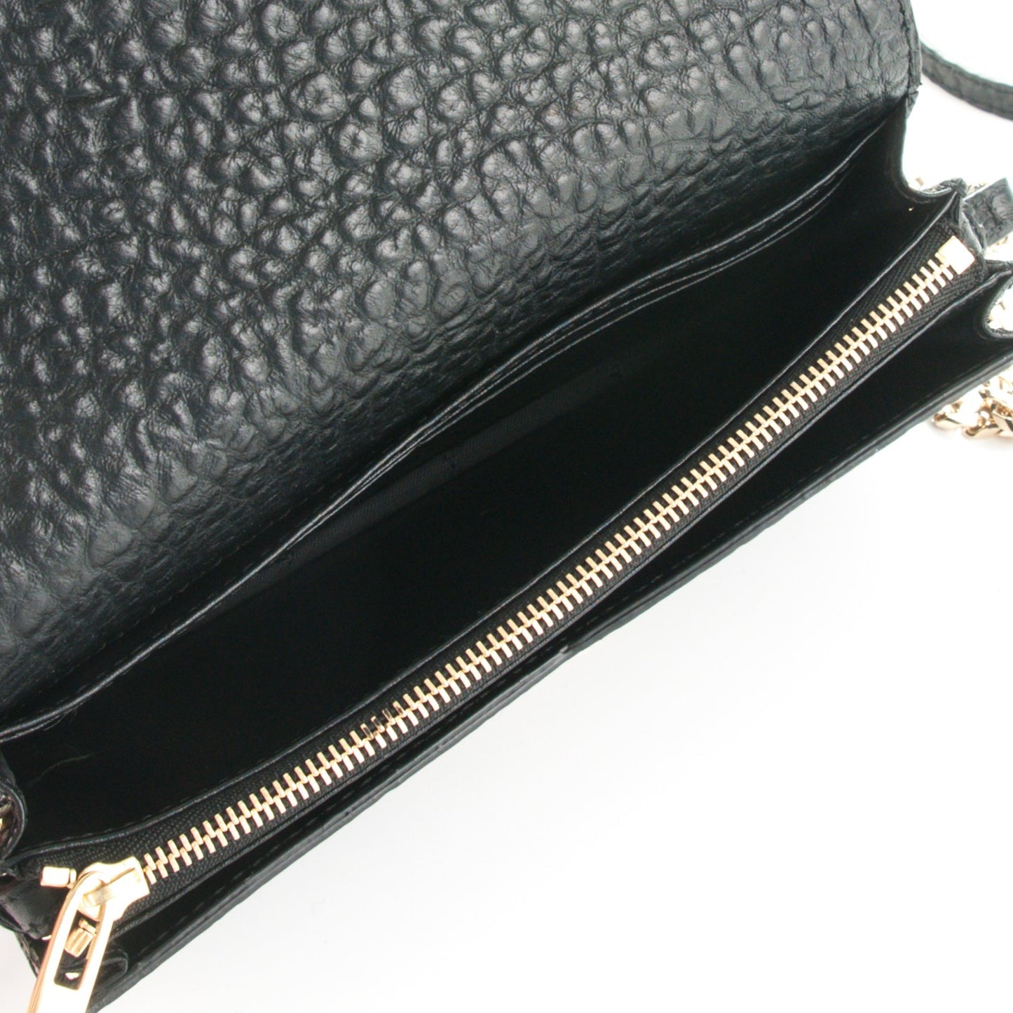 Signature Grain Small Madison Chain Clutch Black