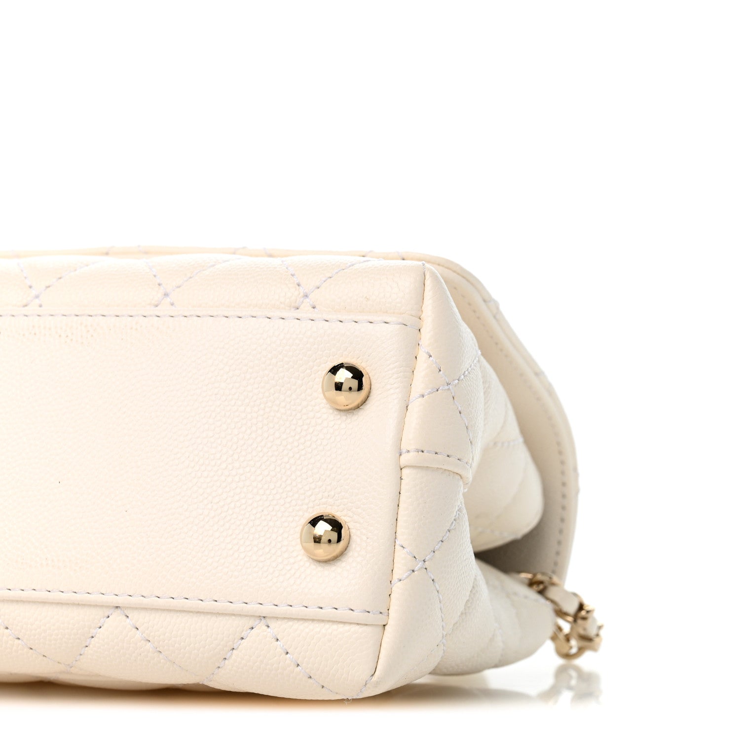 Chanel Caviar Quilted Extra Mini Coco Handle Flap White 10 of 12