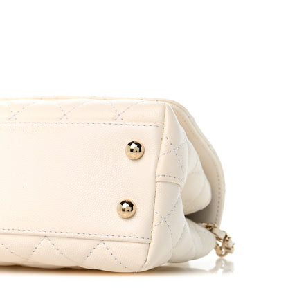 Chanel Caviar Quilted Extra Mini Coco Handle Flap White 10 of 12
