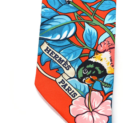 Hermes Silk Jungle Love Love Twilly Orange Bleu Brun 3 of 4