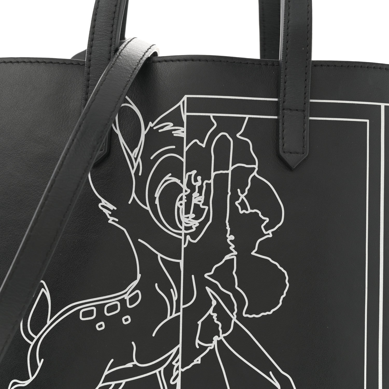 Givenchy Calfskin Bambi Print Small Stargate Shopper Tote Black 9 of 12
