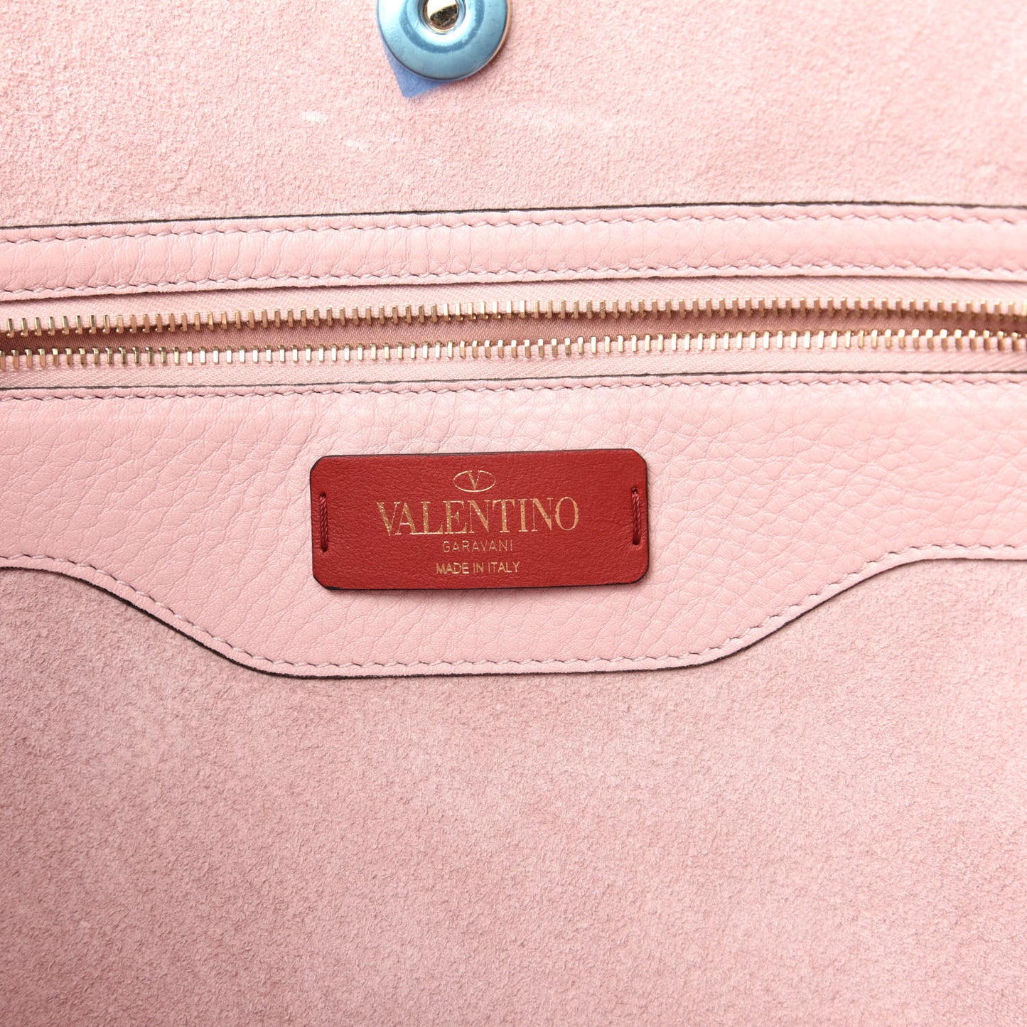 Grained Calfskin Small Rockstud Shoulder Tote Water Rose