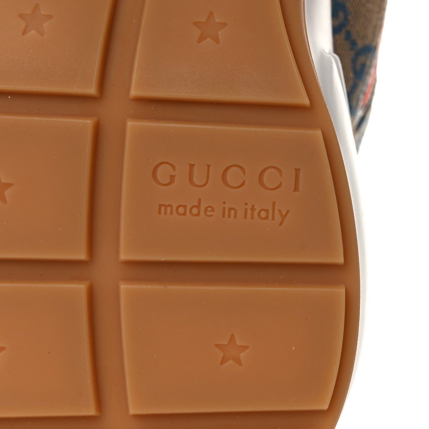 Gucci Monogram Multicolor Demetra Mens Rhyton Sneakers 8.5 Yellow Blue Great White Tabasco 6 of 9