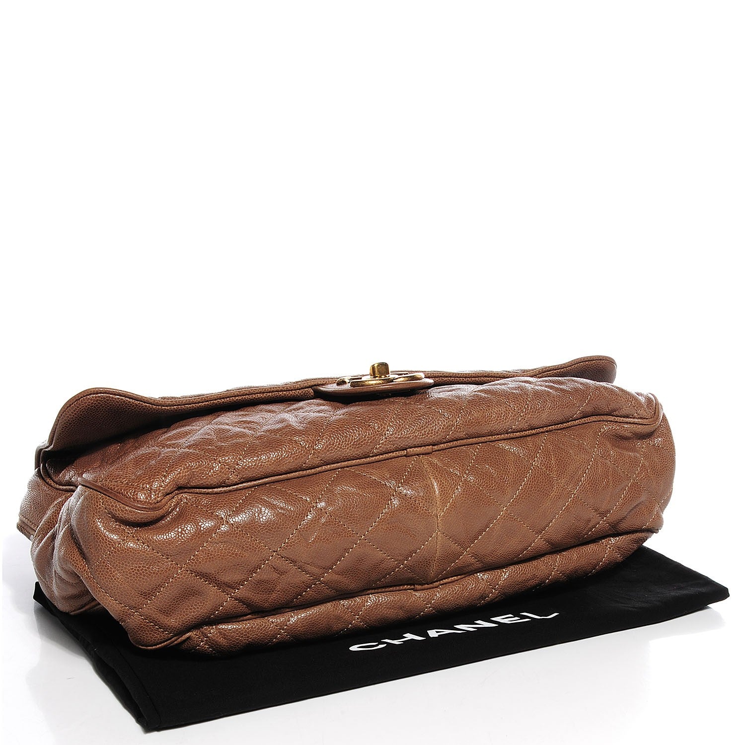 Chanel Crumpled Grained Calfskin Maxi Shiva Flap Beige 4 of 8