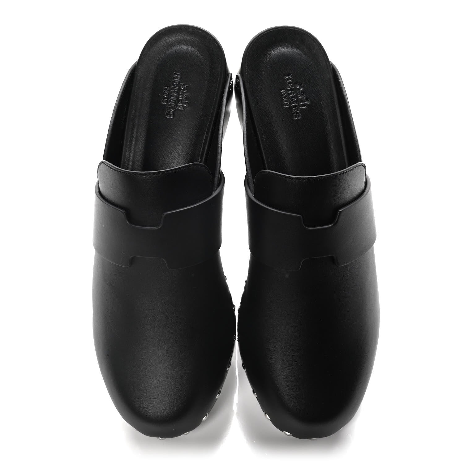 Hermes Calfskin Calya Mules 39 Black 5 of 15