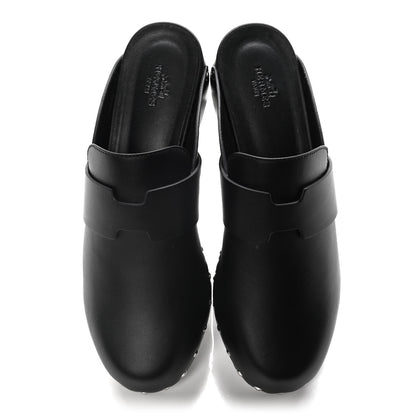 Hermes Calfskin Calya Mules 39 Black 5 of 15