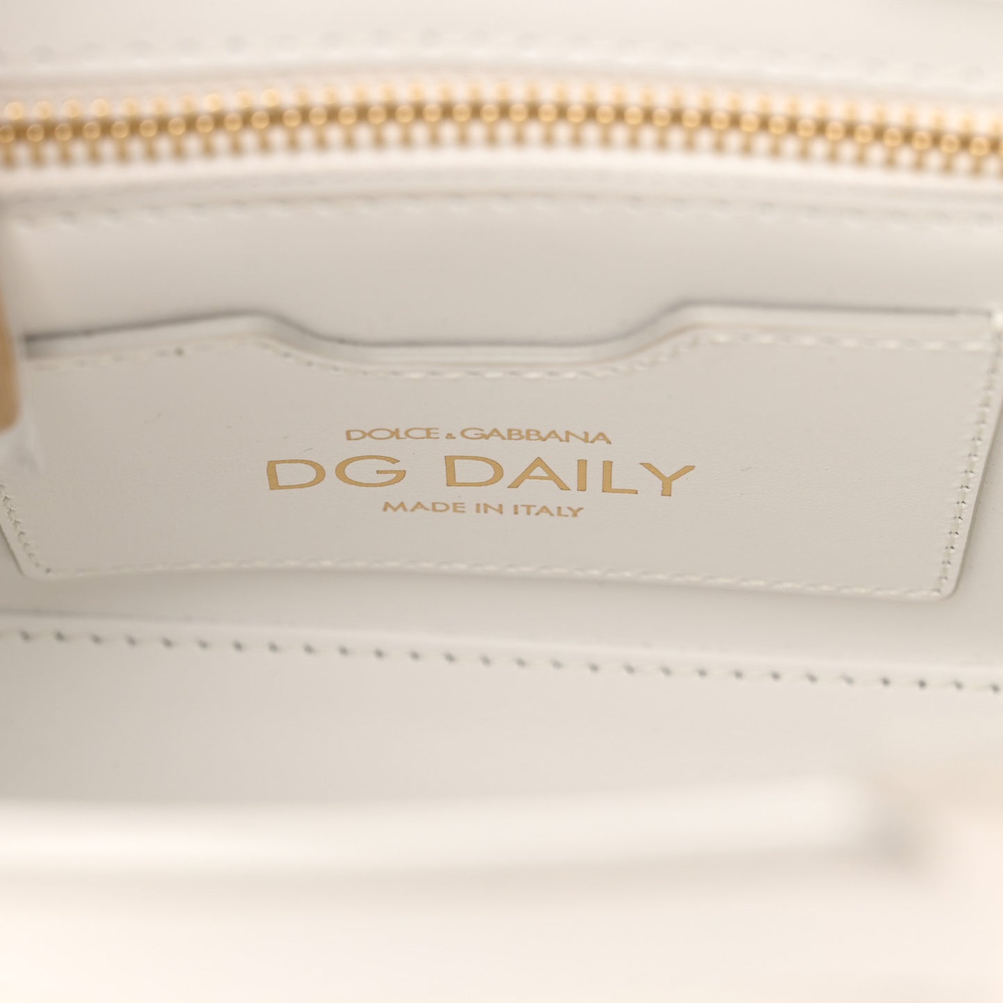 Calfskin Small DG Daily Shopper Tote White