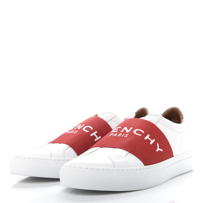 Givenchy Calfskin Band Logo Urban Street Sneakers 39 White Red 3 of 11