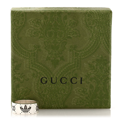 Gucci X ADIDAS Sterling Silver Trefoil GG Monogram Extra Wide Band Ring 57 8 5 of 5