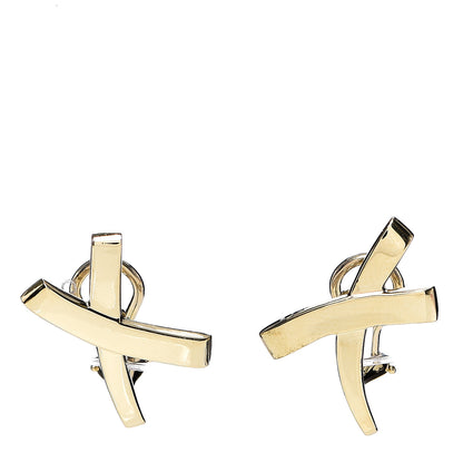 Tiffany 18K Yellow Gold Large Paloma's Graffiti X Earrings 1 of 4