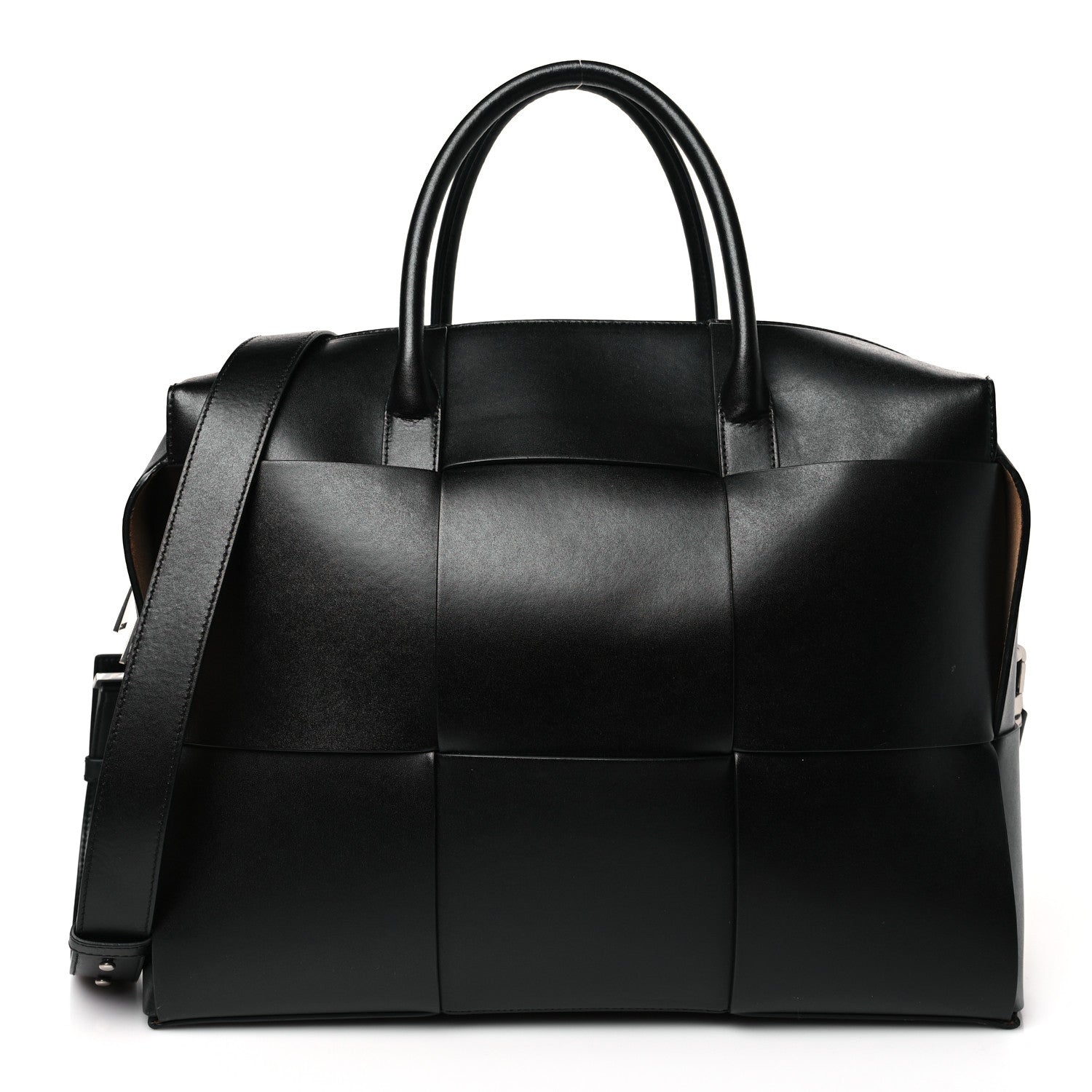Bottega Veneta Calfskin Maxi Intrecciato Arco Briefcase Black 1 of 9