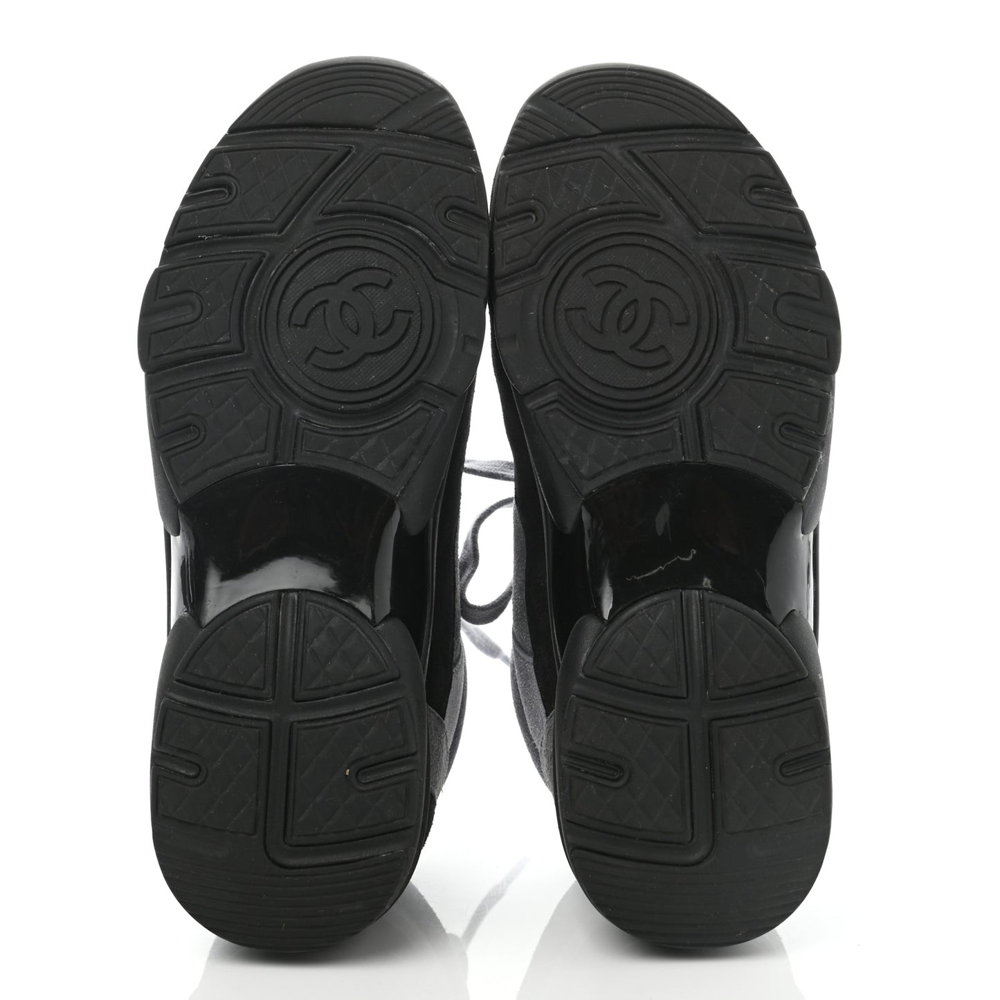 Suede Calfskin CC Sneakers 37 Black