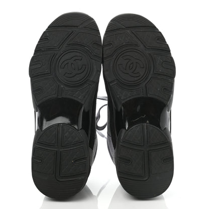 Chanel Suede Calfskin CC Sneakers 37 Black 7 of 13