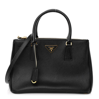 Prada Saffiano Small Galleria Double Zip Tote Black 1 of 10